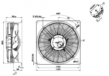 Ventilator axial EBM-Papst W3G800-LV05-03 (800 mm)